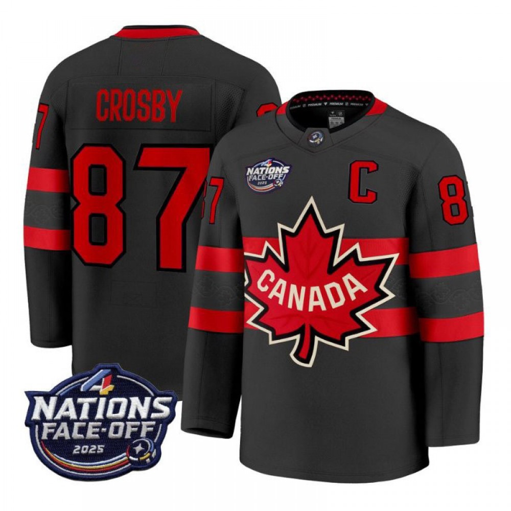 Canada Sidney Crosby 2025 Black Hockey Team 4 Nations Face-Off Jersey-Pro Kit Vault | Brand New 26/27 Sports Jerseys